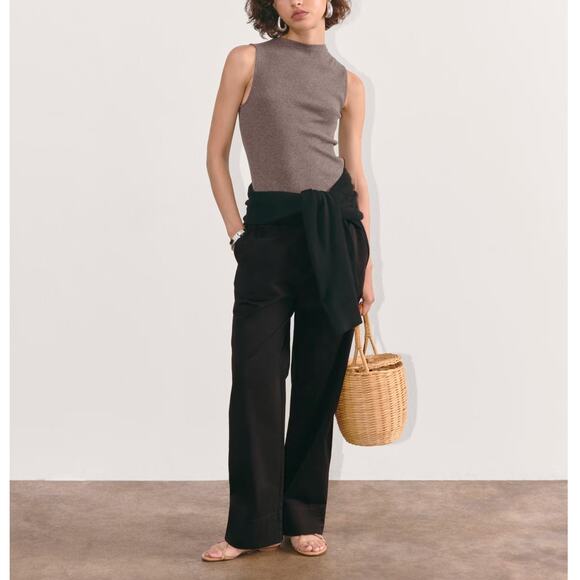 EVERLANE The Wool Easy Pant Tapered Pull On Black Sz 12 {3U19} - Picture 1 of 5